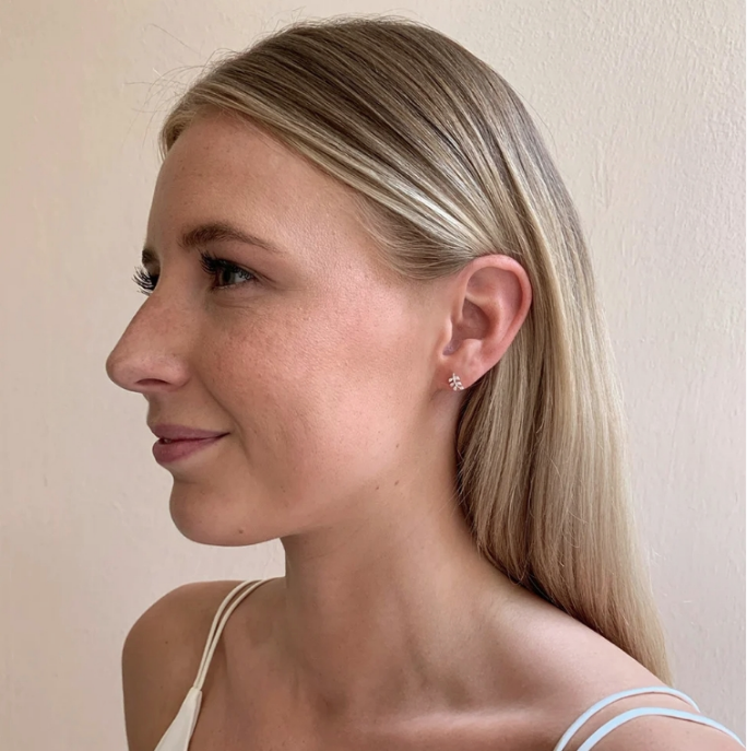 MINNA FORGYLT ØREDOBBER MED ZIRKONIA, 8MM