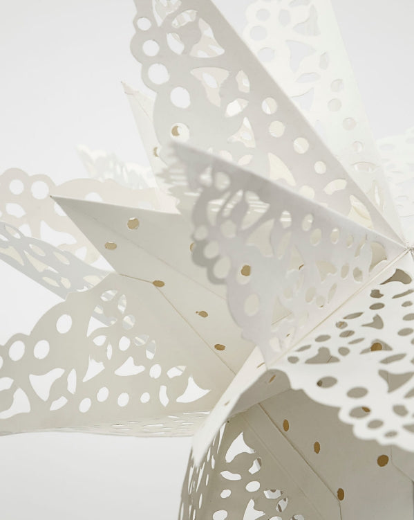 Clip Juletrestjerne i papir, Hvit