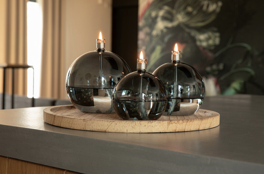 Peri Living OLJELAMPE ROUND SMOKED, LARGE