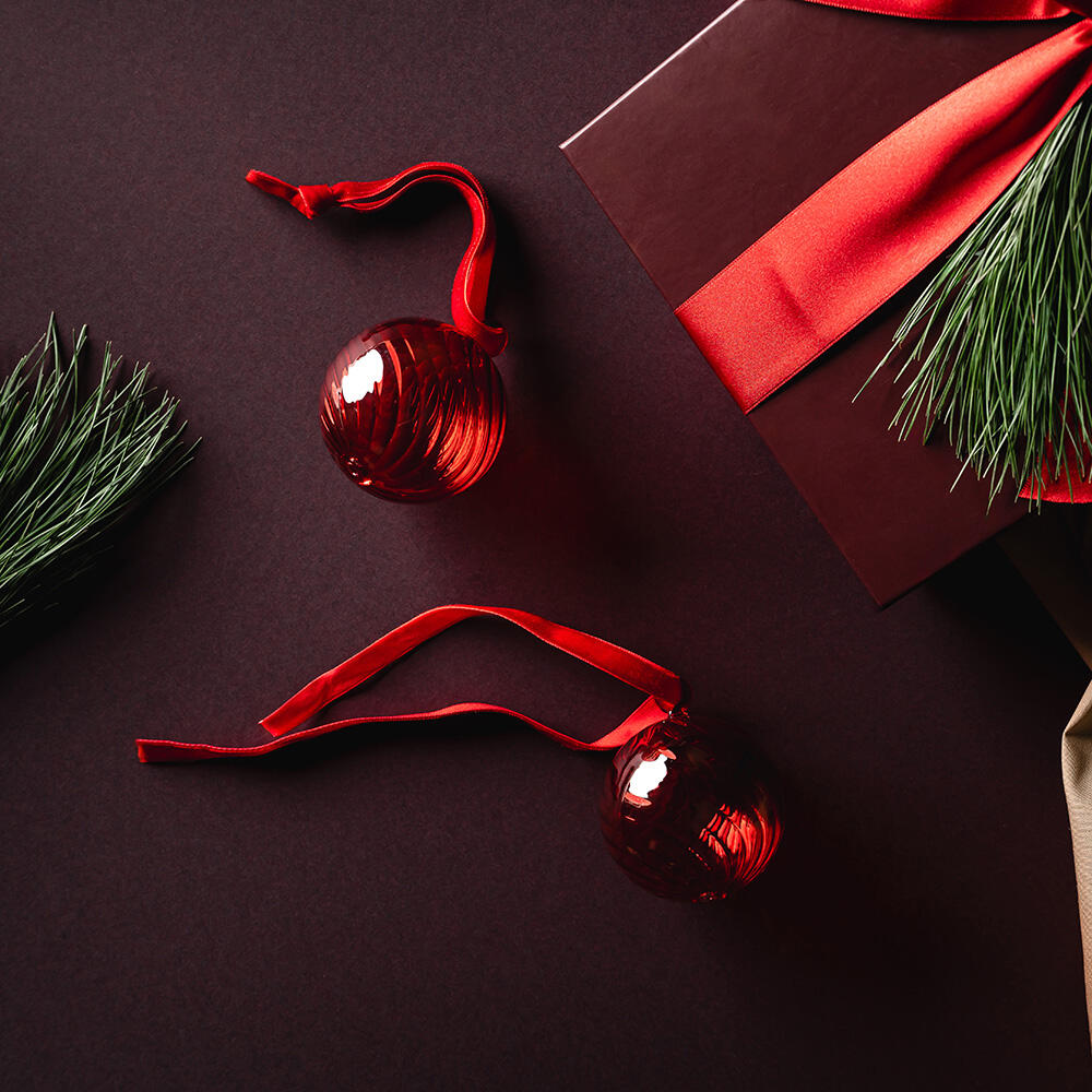 Glasskule 6 cm, Rød