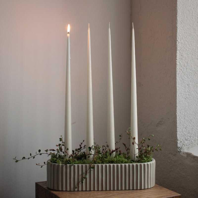 Stripe Candle Holder 30cm, Sandy Mole