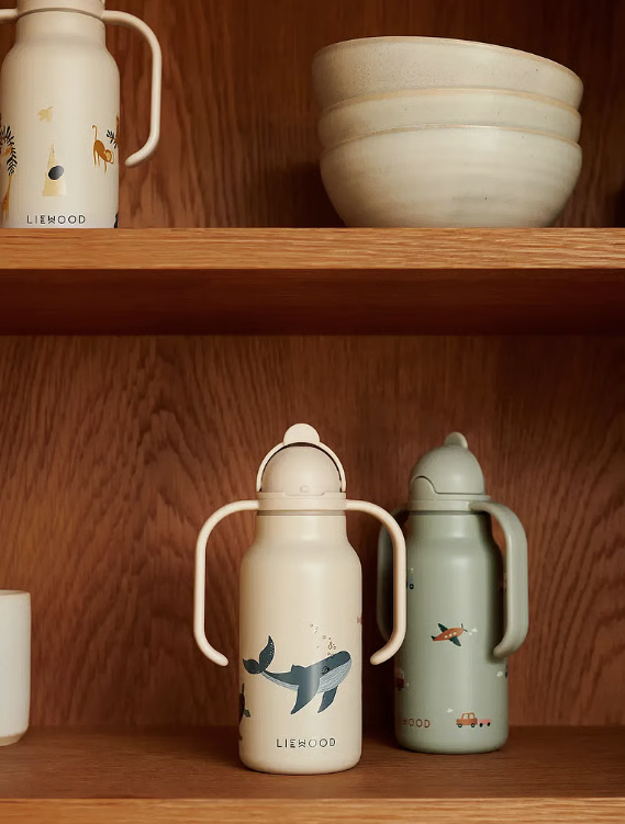 Kimmie Drikkeflaske m/håndtak 250ml, Vehicles/Dove Blue