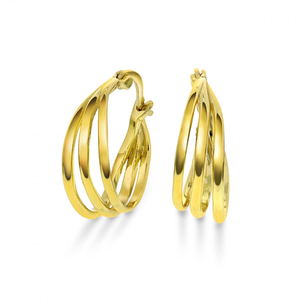 Øreringer i forgylt sølv, 20mm