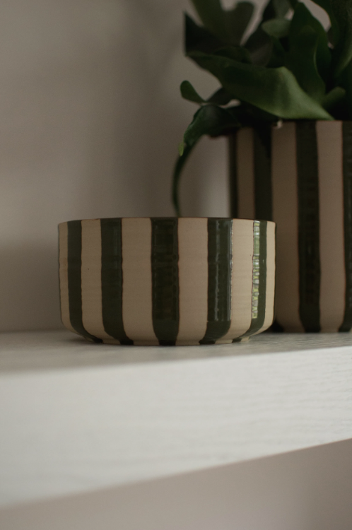 LINE BOWL Ø16 CM, STRIPE GREEN