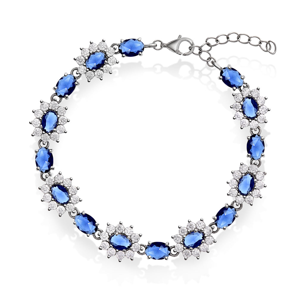 Royal armbånd i sølv med blå sten