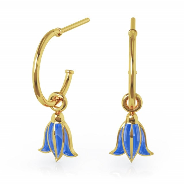 LIV Øredobber i forgylt sølv, Blåklokke