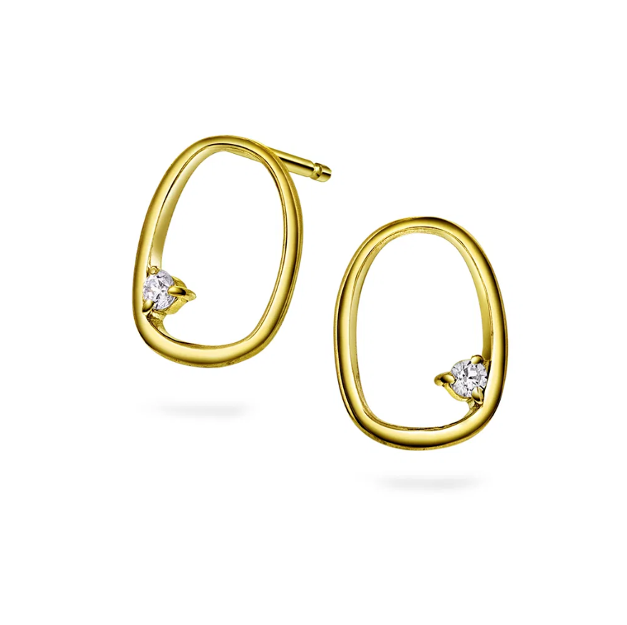 SOLIN ØREDOBBER I FORGYLT SØLV