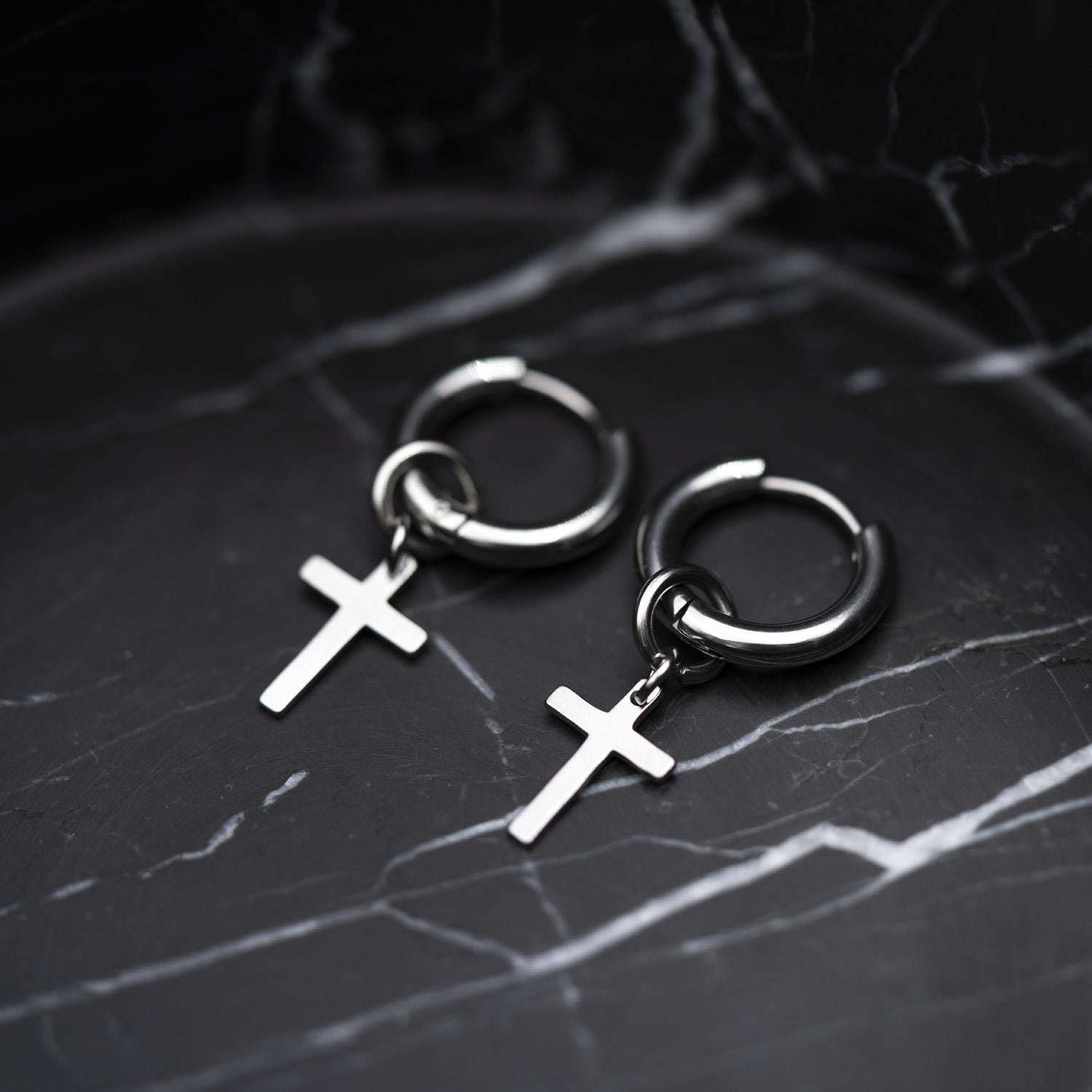 Alexander - Øreringer i stål, Kors