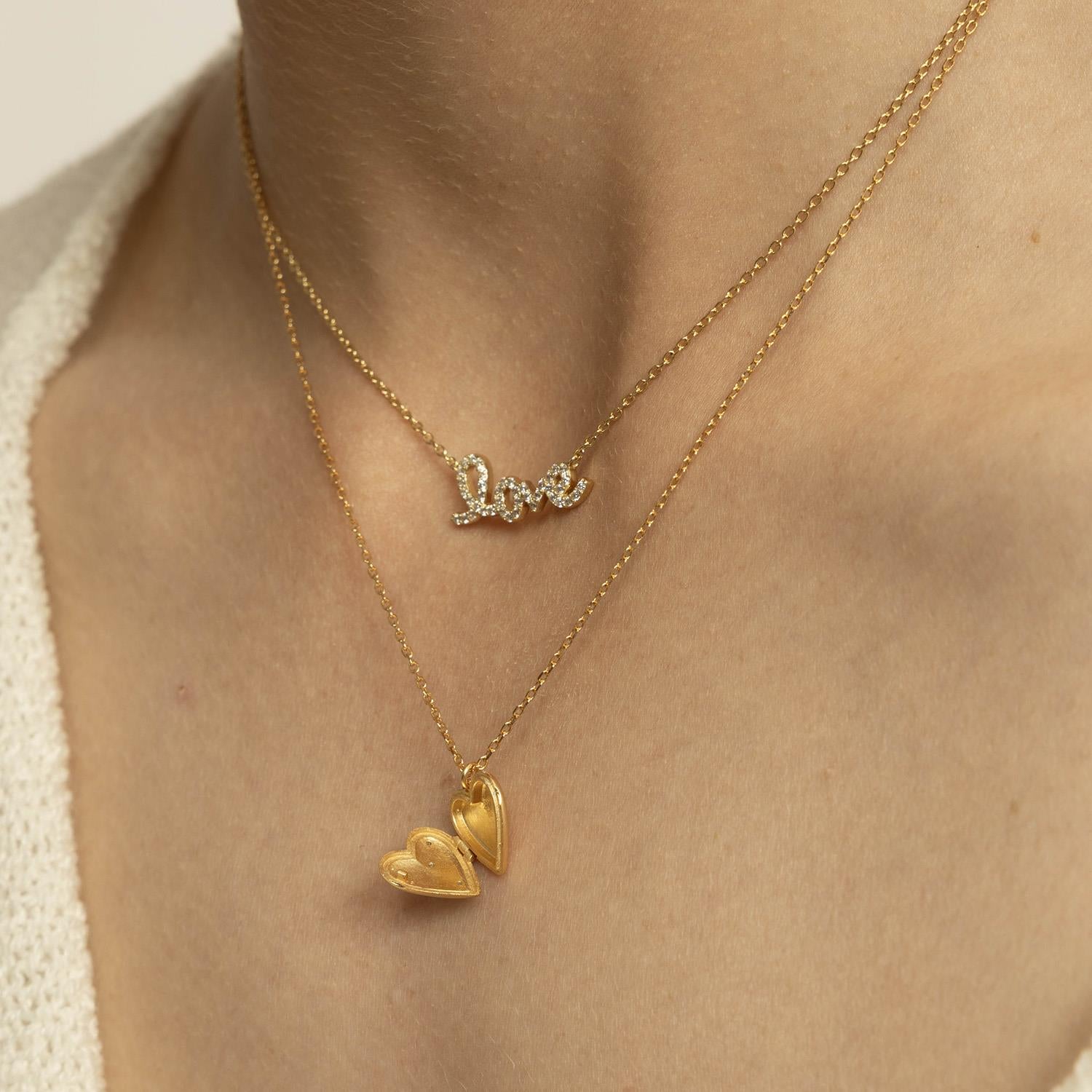 Memories medaljong i sølv, hjerte