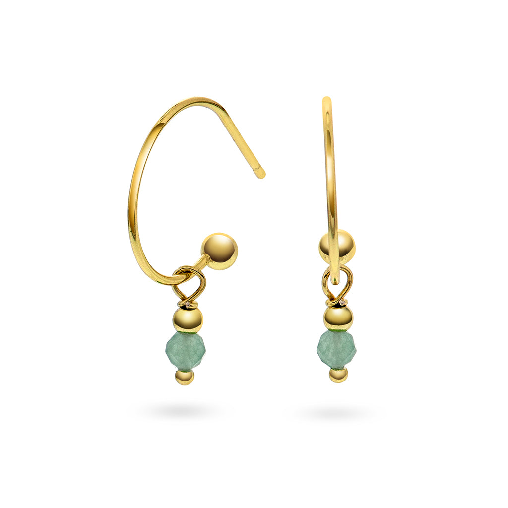 CRYSTAL ØREDOBBER SØLV MED AVENTURIN