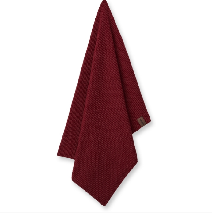 STRIKKET KJØKKENHÅNDKLE, MAROON