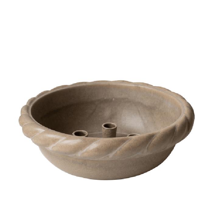 Twine Plate Candle Holder, Beige