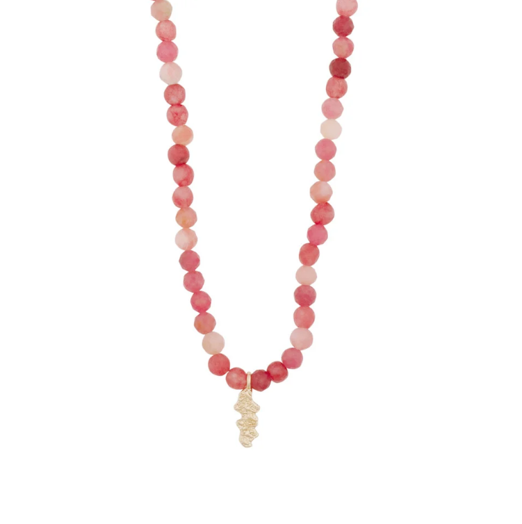 Cat stone halskjede, rosa