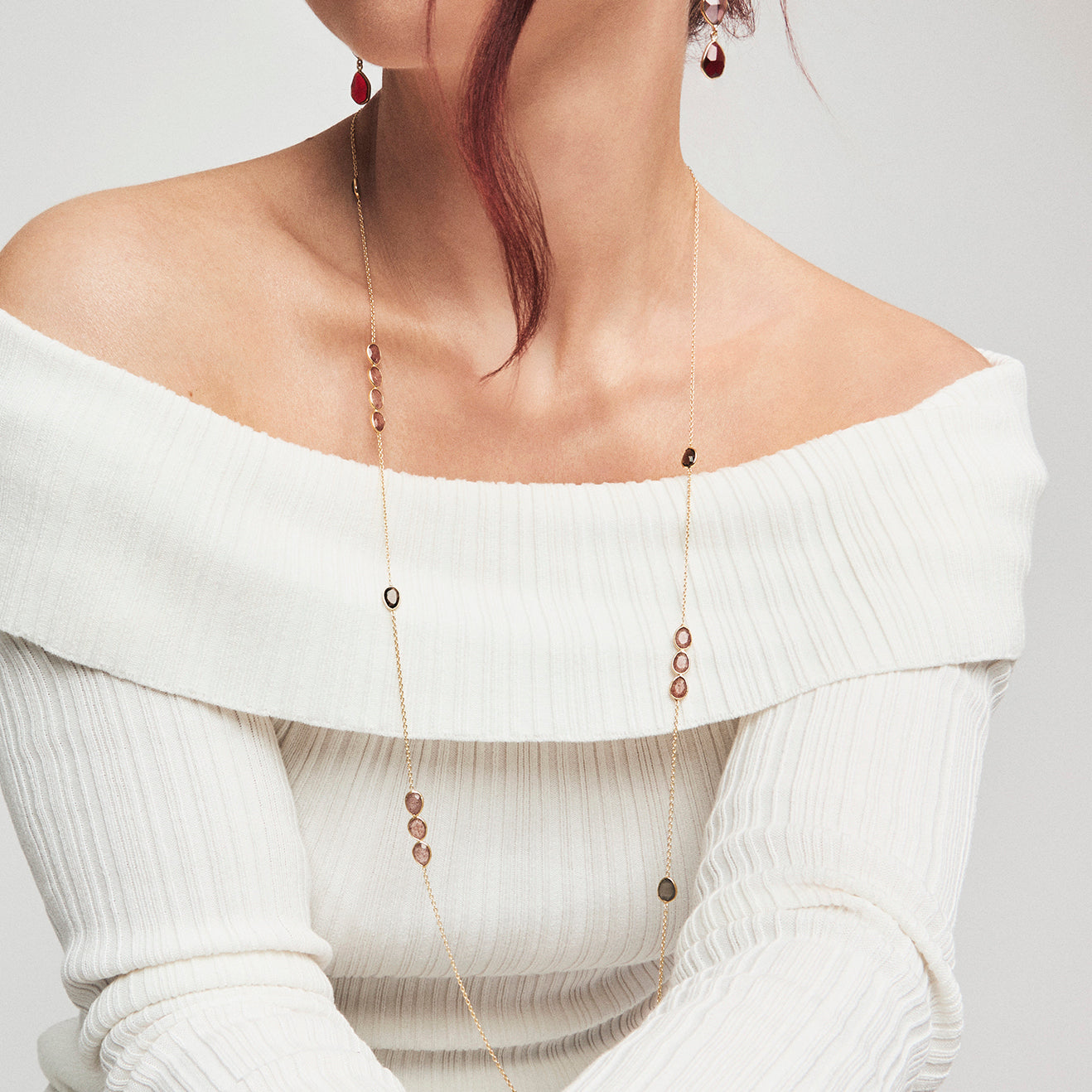 Mirage halskjede i sølv med steiner