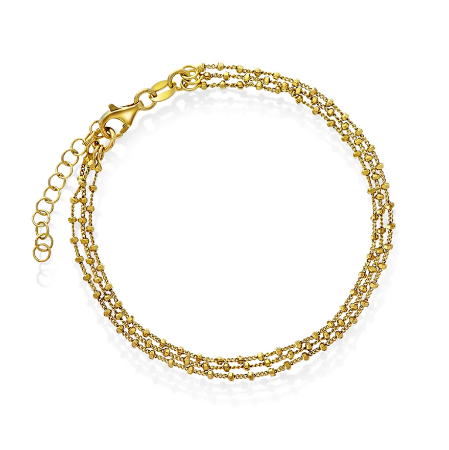 Armbånd i forgylt sølv, 3 rader