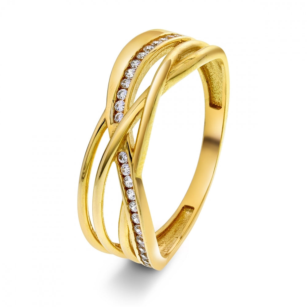 Ring i gull med zirkonia