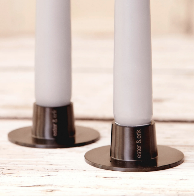 Lysestake børstet sort medium, 2 stk