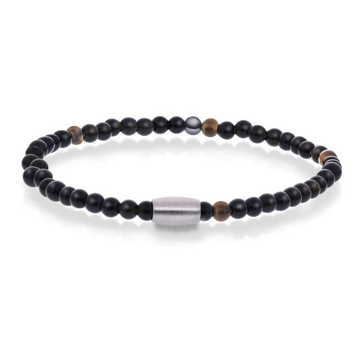 Armbånd i stål med sort hematitt