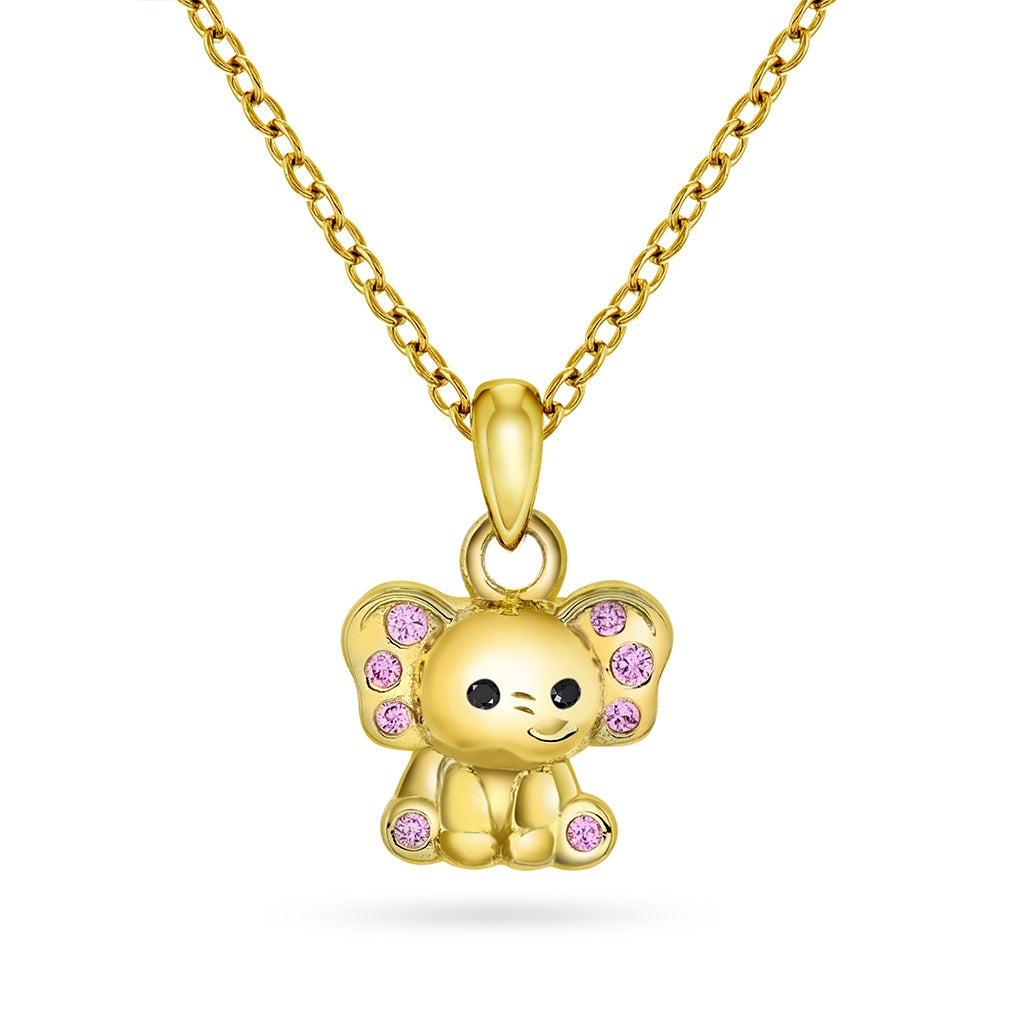 Prins & Prinsesse Smykke i forgylt sølv med zirkonia, elefant