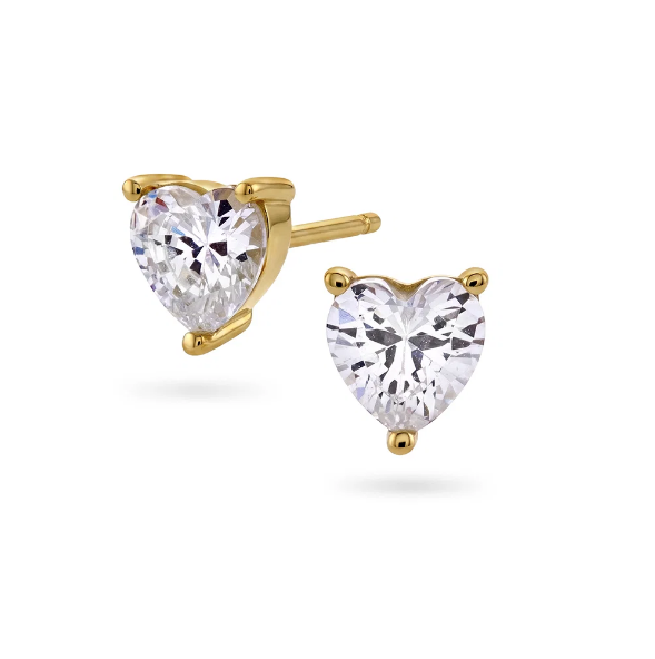 Glitz Hearts Øredobber Studs i forgylt sølv