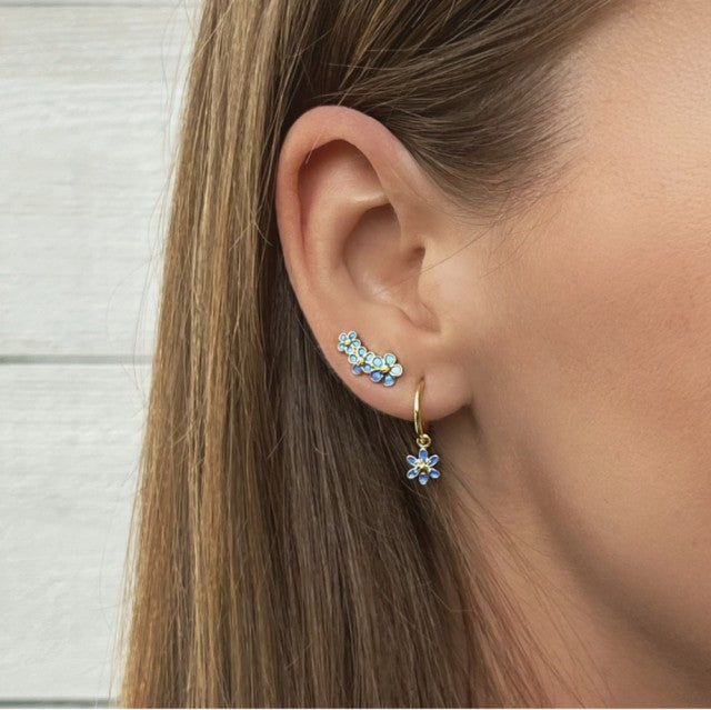 LIV Øredobber i forgylt sølv, Blå Forglem-meg-ei