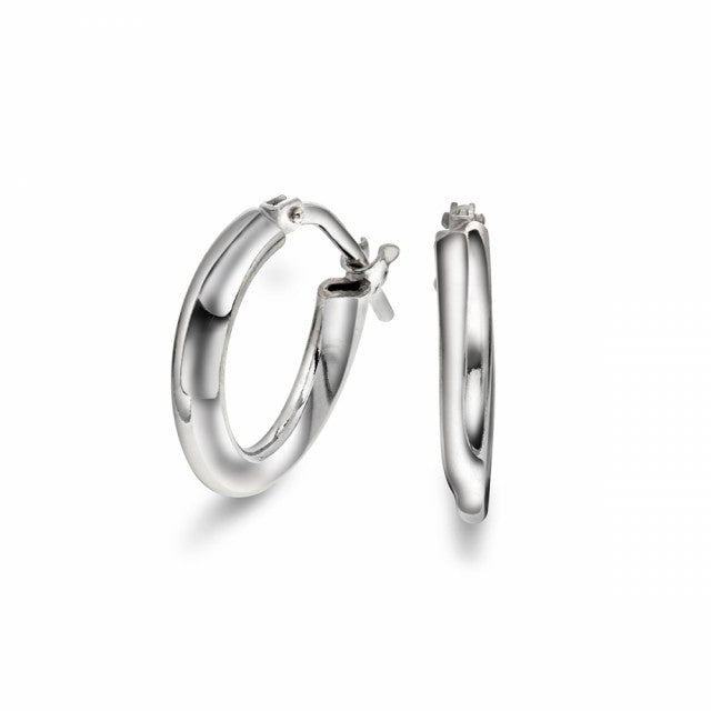 Øreringer vridde i sølv, 15 mm