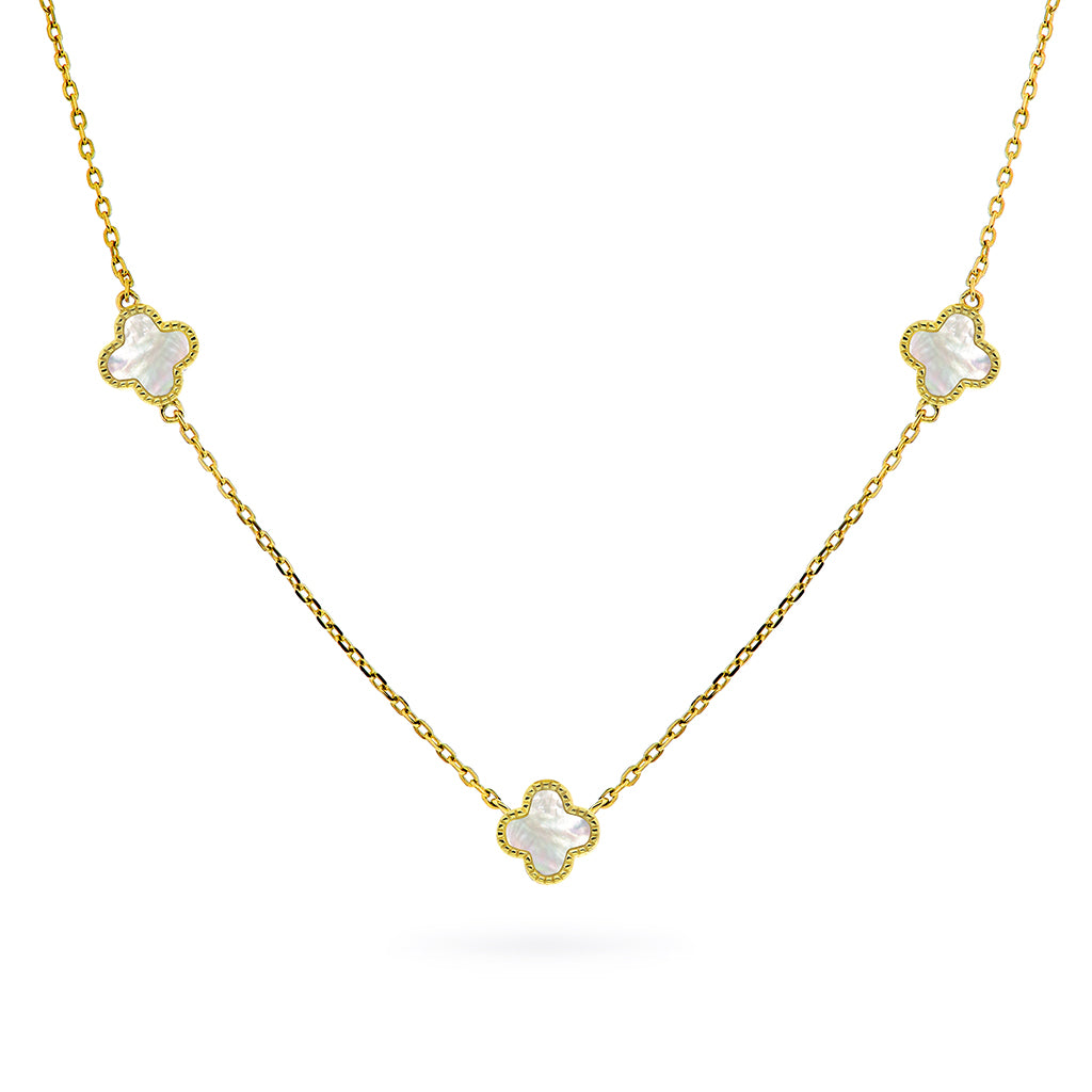 Halskjede i forgylt sølv, Hvit kløver