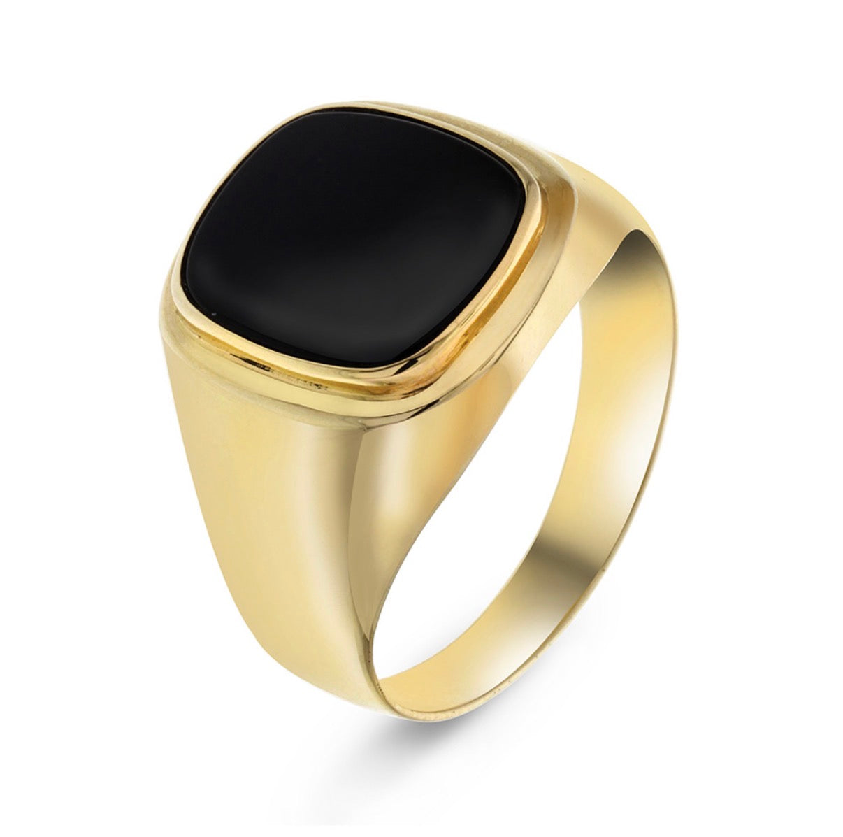 Ring i gull med onyx