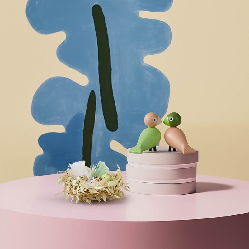 Turtelduer H9, Rosa og grønn