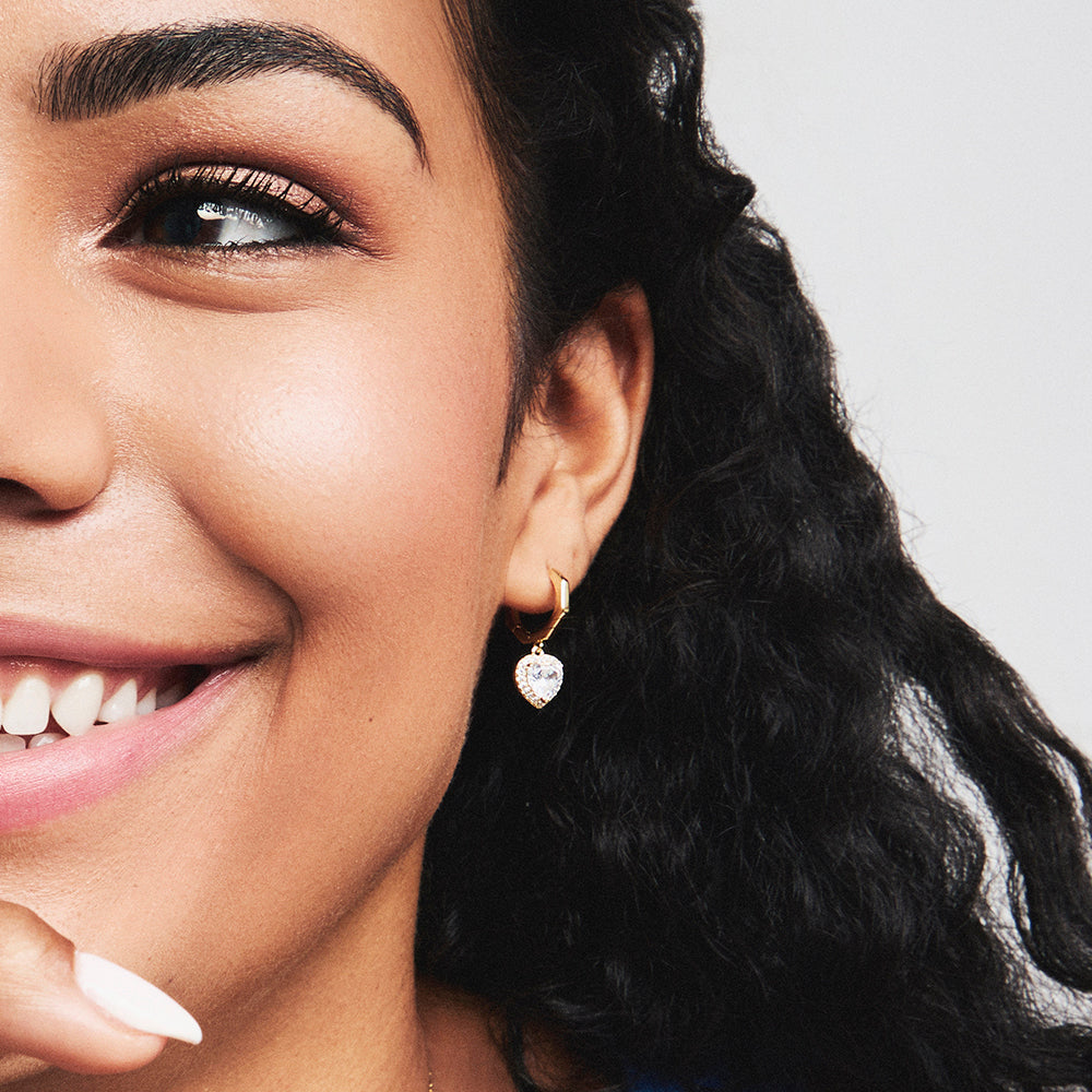 Nea øreringer sølv med blank zirkonia