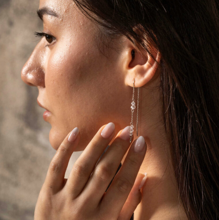 Fairy øredobber i sølv, Krystall