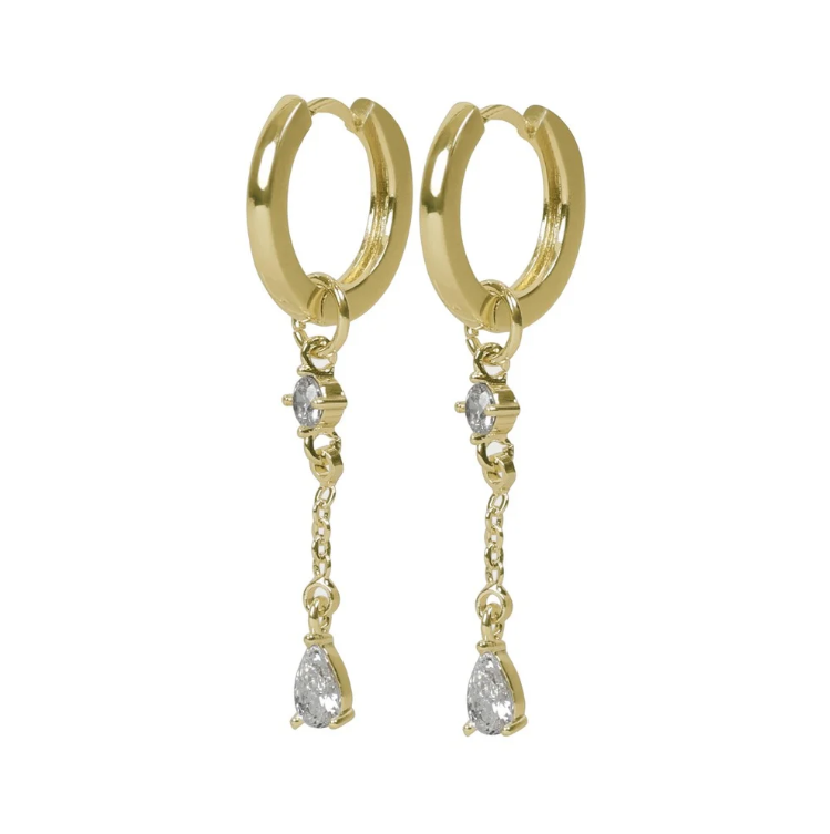 Trinity Chain Øreringer med zirkonia, Clear