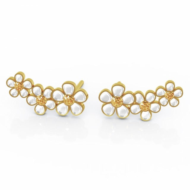 LIV Øredobber i forgylt sølv, Hvit Forglem-meg-ei