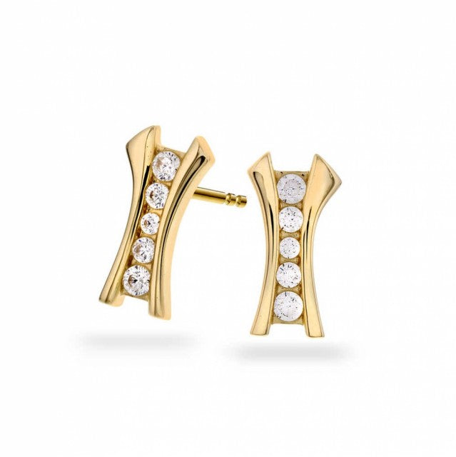 Øredobber i gull med zirkonia