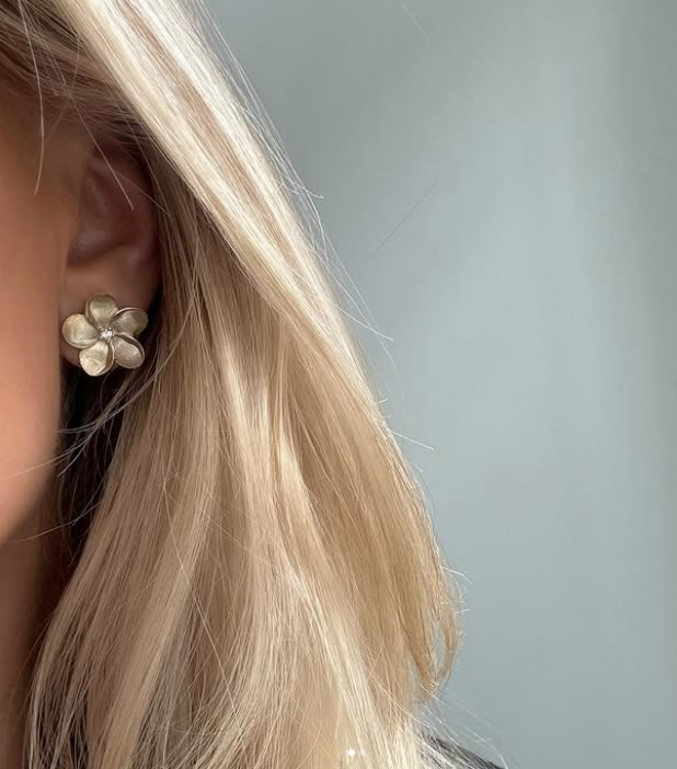 Øredobber i gull med diamant 0,06ct WSI
