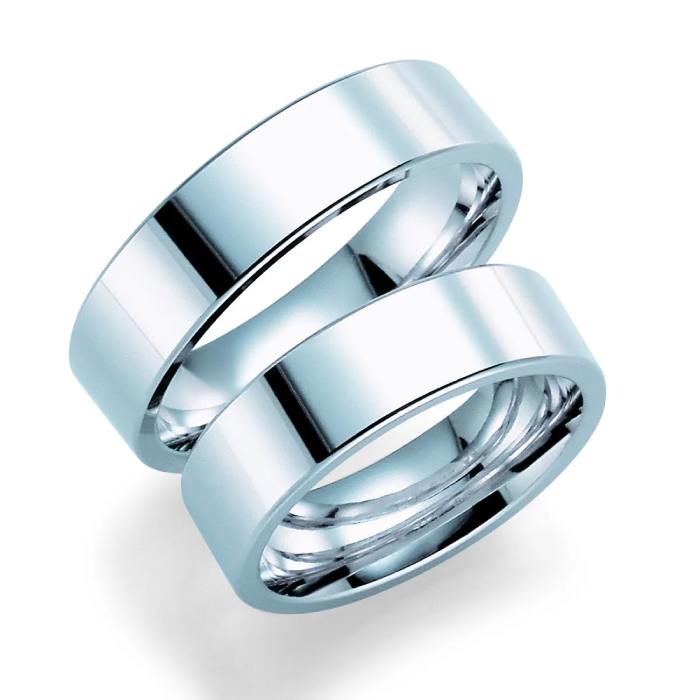 Giftering i hvitt gull, 6 mm