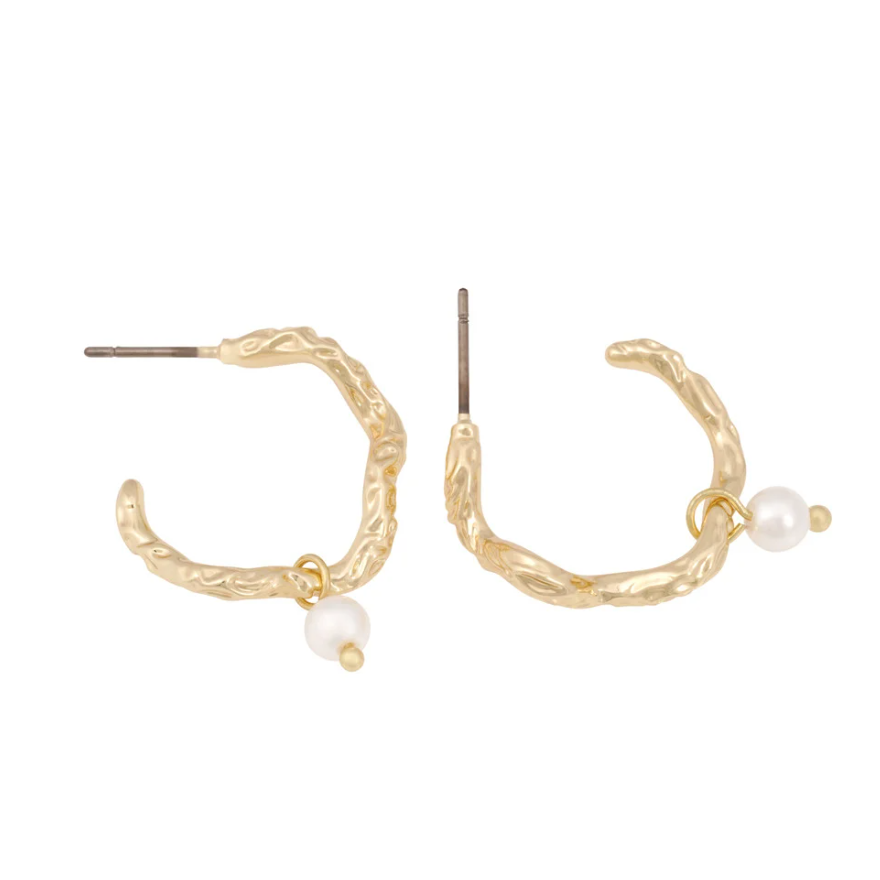 Cat pendant oval øreringer, perle