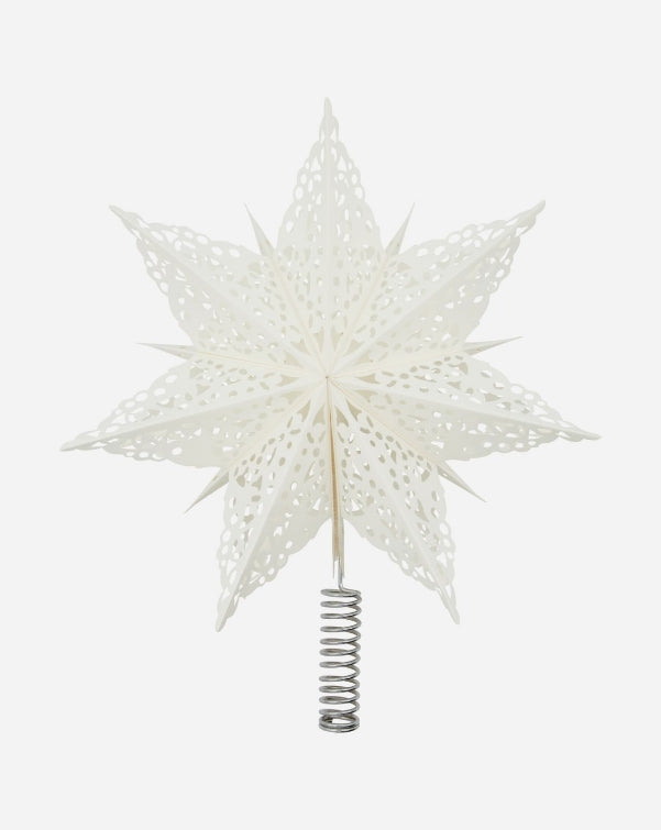 Clip Juletrestjerne i papir, Hvit