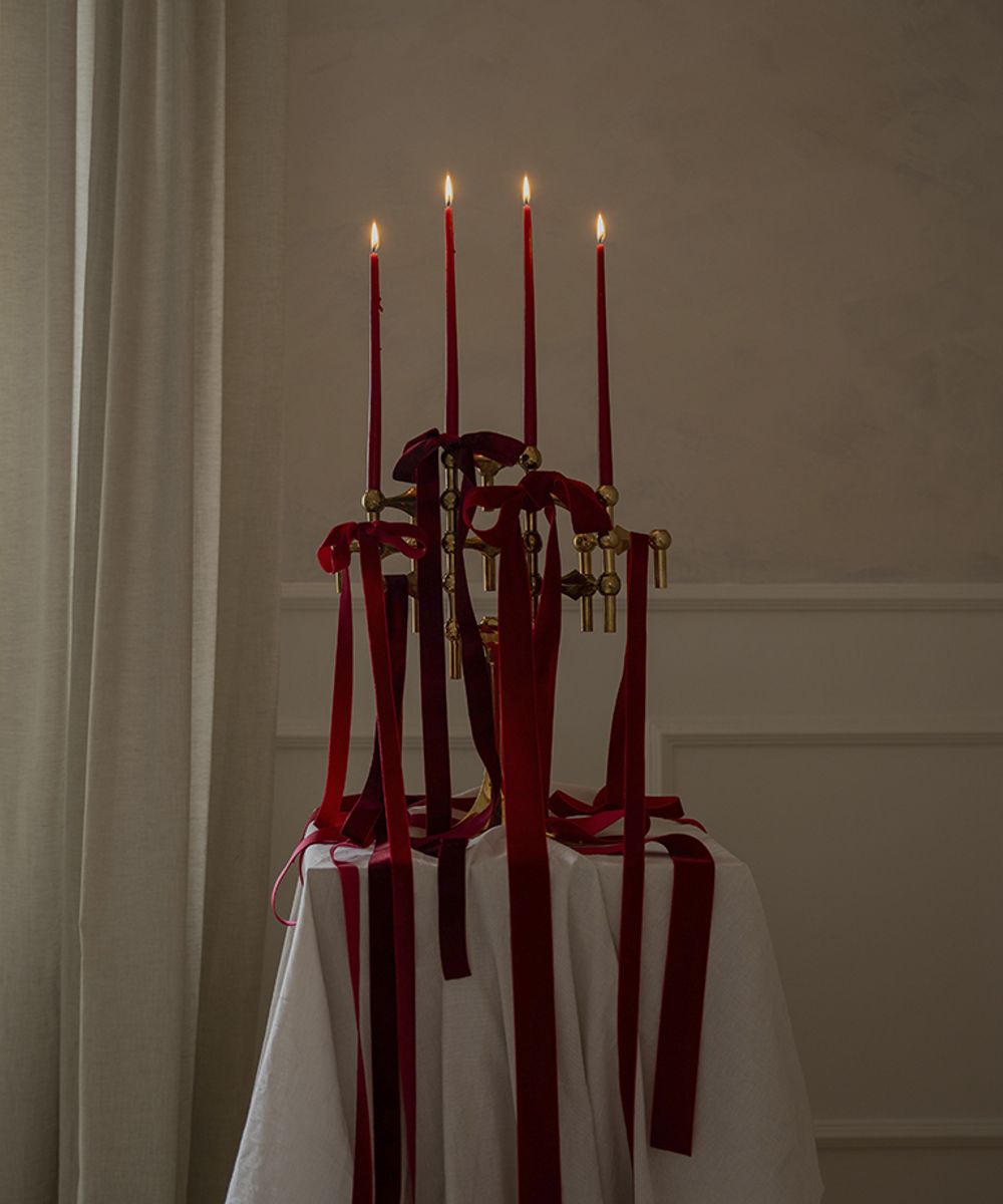 Stearinlys By Ester & Erik, Rød