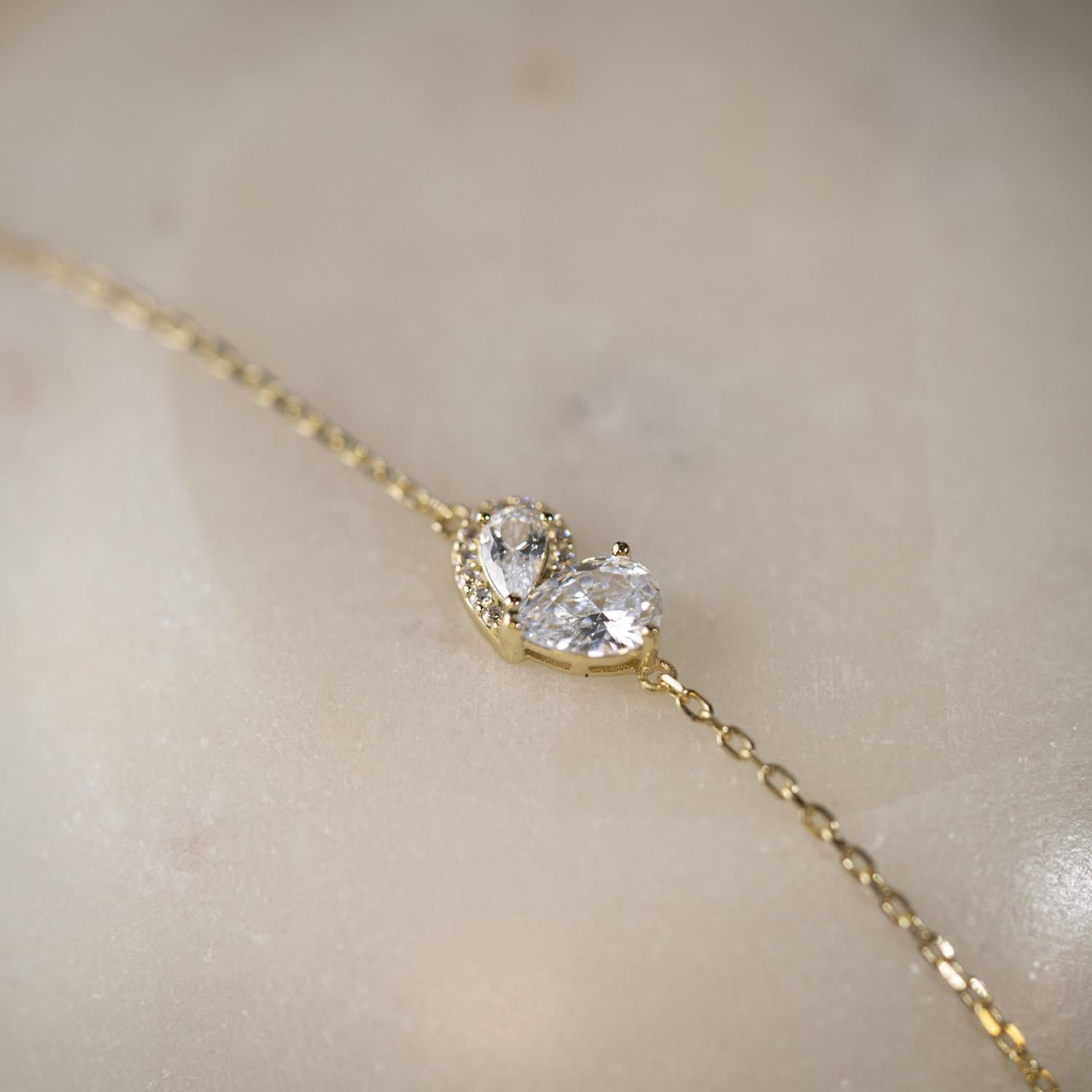 Sammen armbånd i sølv med zirkonia