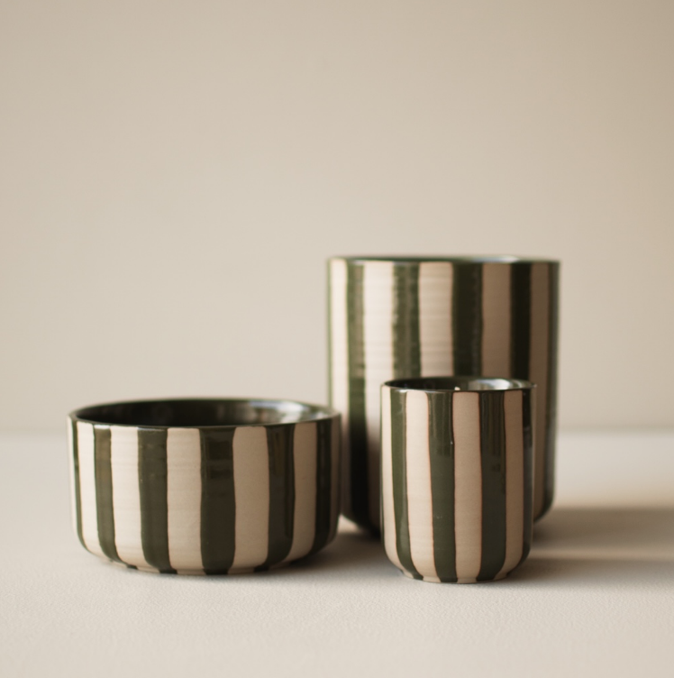 Line Skål Ø16 cm, Stripe Green