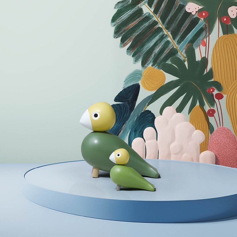 Fuglepar Liv & lykke, grønn