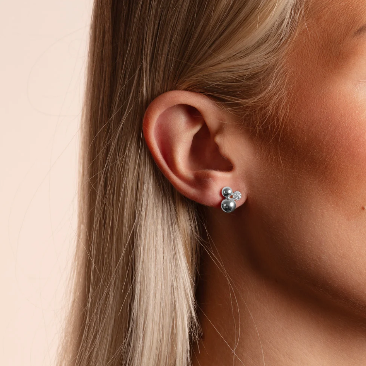 Bennet Small Tripple øredobber, forsølvet