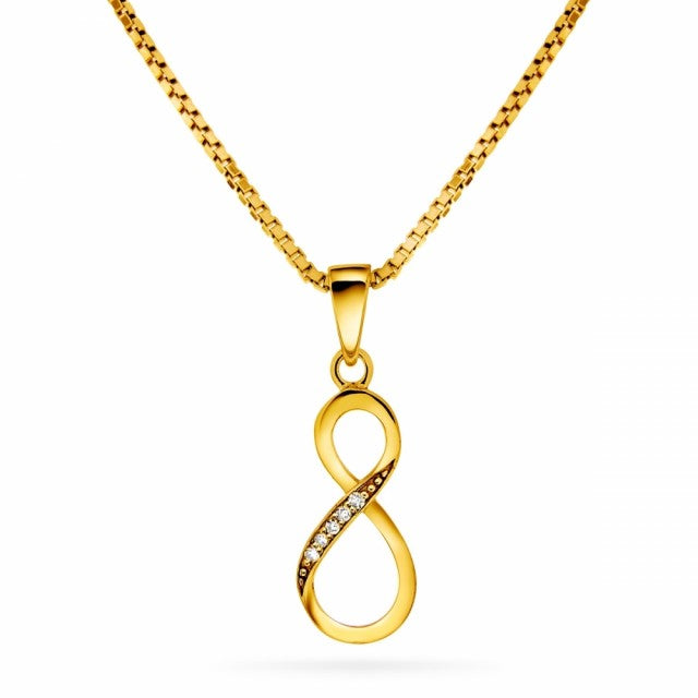 SMYKKE I GULL MED EVIGHETSTEGN OG DIA 0,02CT