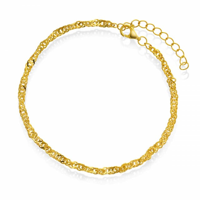 Singapore armbånd i forgylt sølv