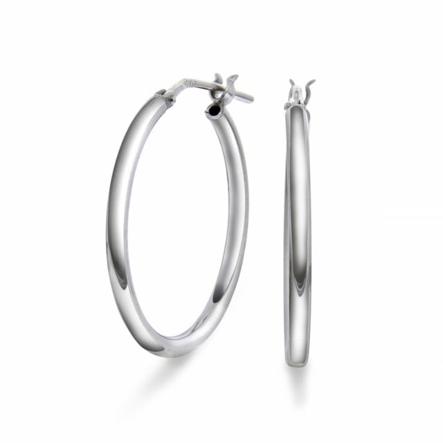 Øreringer i sølv, 25 mm