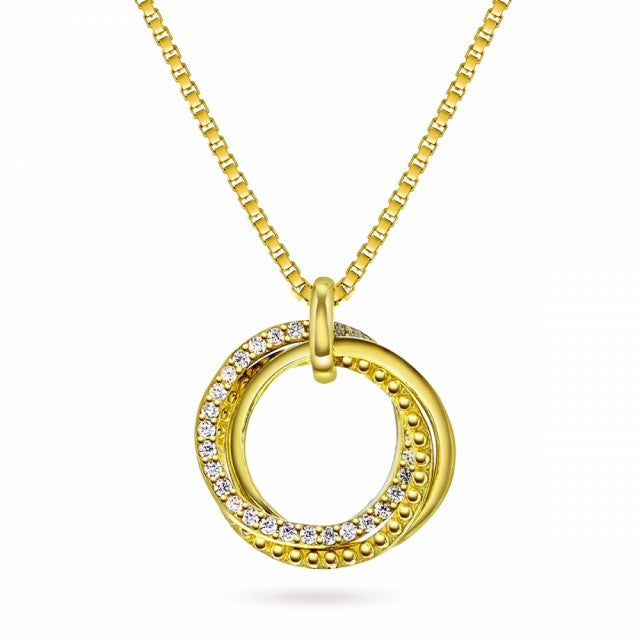 Smykke i forgylt sølv med zirkonia, Sirkel