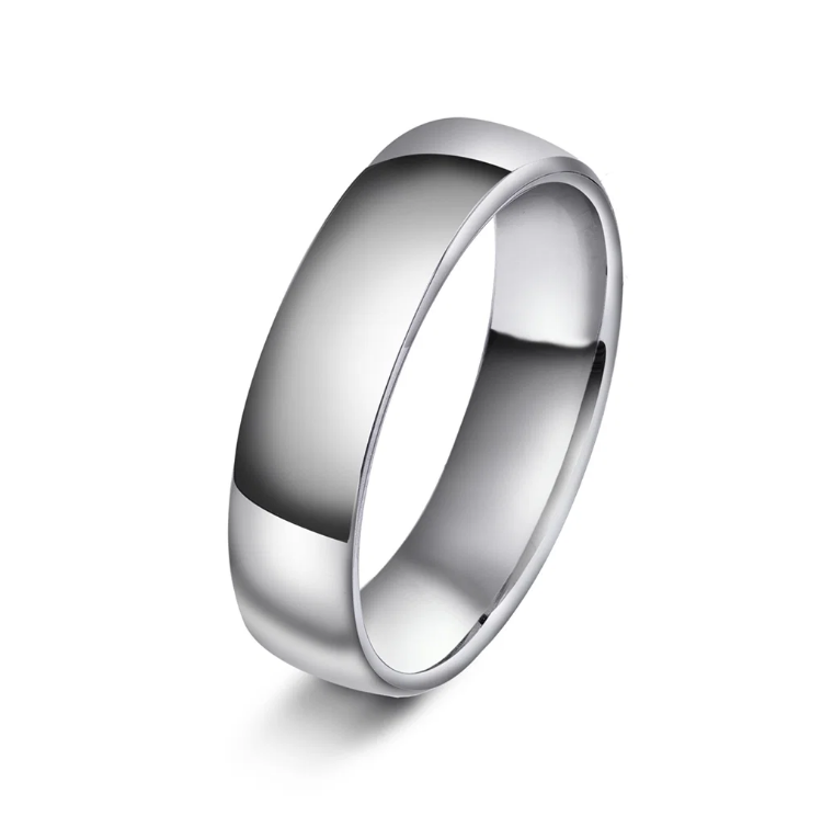 Giftering i hvitt gull, 5 mm