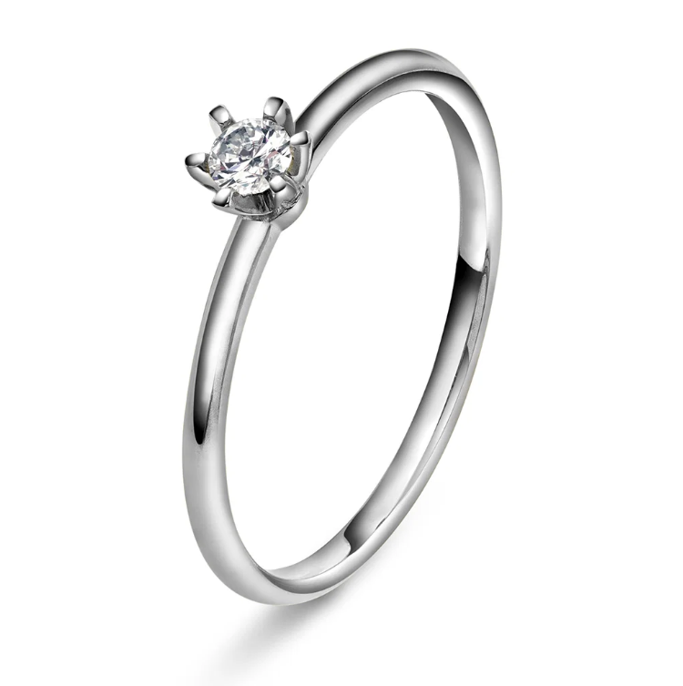 Vida Ring i hvitt gull med dia. 0,10ct TWSI
