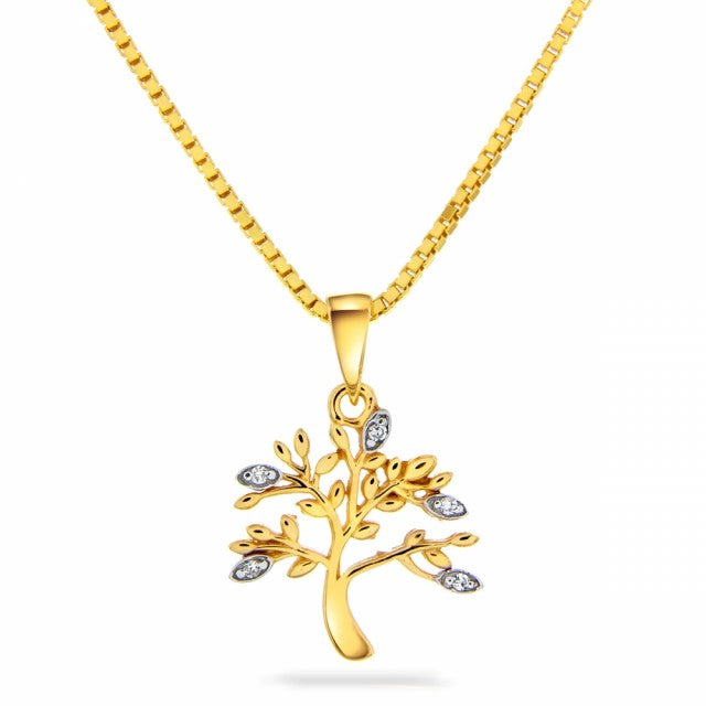 Smykke i gull med diamant 0,02ct, Livets tre